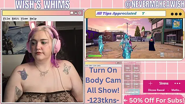 Snapshot of nevermakeawish chatting on June 26, 2026, 8:09 am nevermakeawish online show from June 26, 2026, 8:09 am